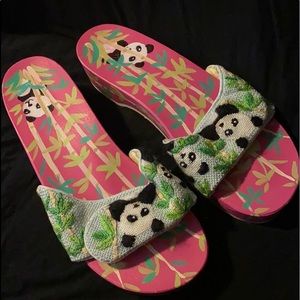 Hand Painted Dr Scholl’s Panda Sandals